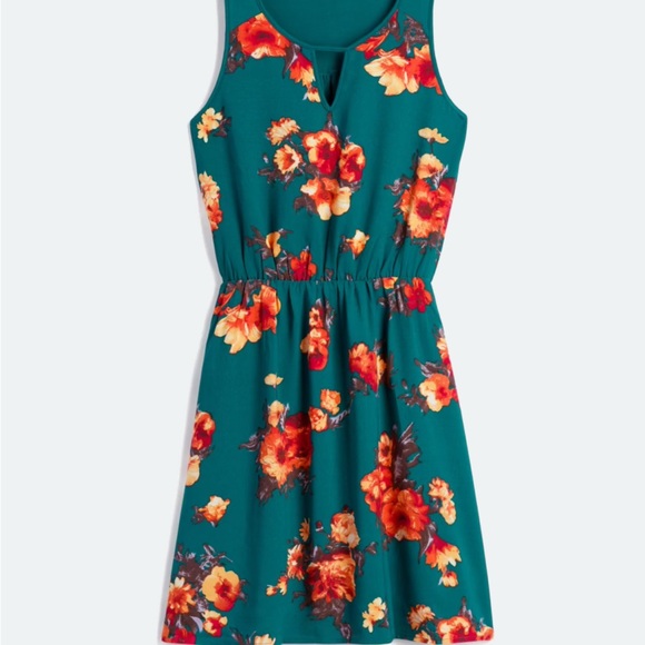 Market & Spruce Dresses & Skirts - Market & Spruce Floral Kids Dress - Teal and Red